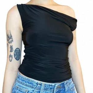 Black One-Shoulder Top